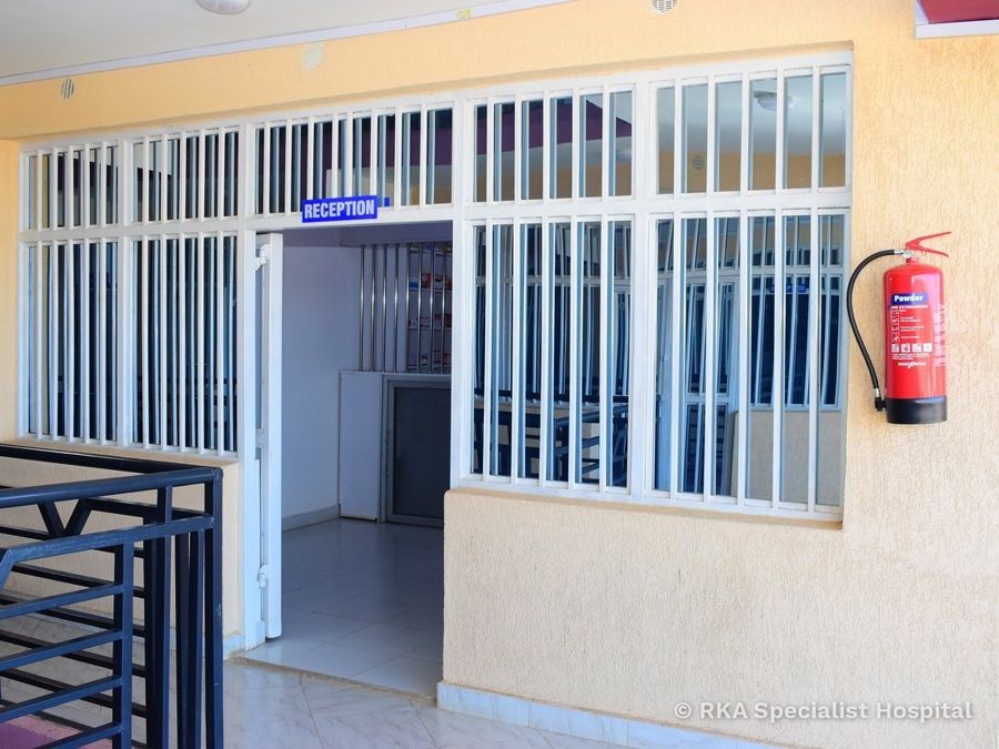 The reception entrance at RKA Specialist Hospital